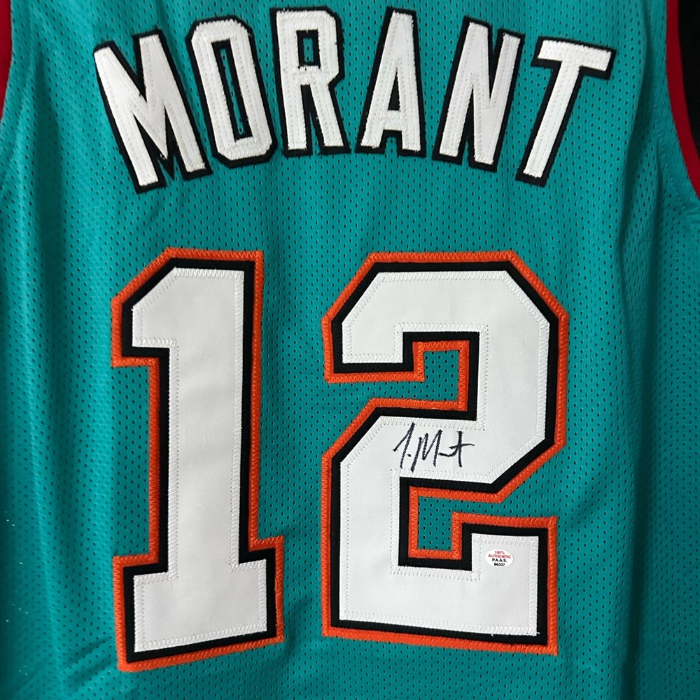 Memphis Grizzlies Ja Morant Custom Autographed Jersey comes with certificate